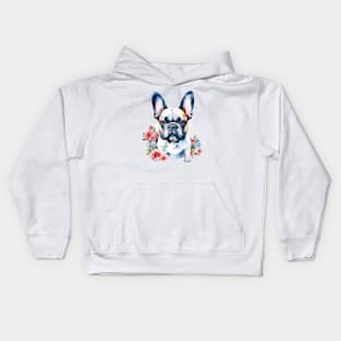 French Bulldog - Sweet Watercolor Dog Kids Hoodie